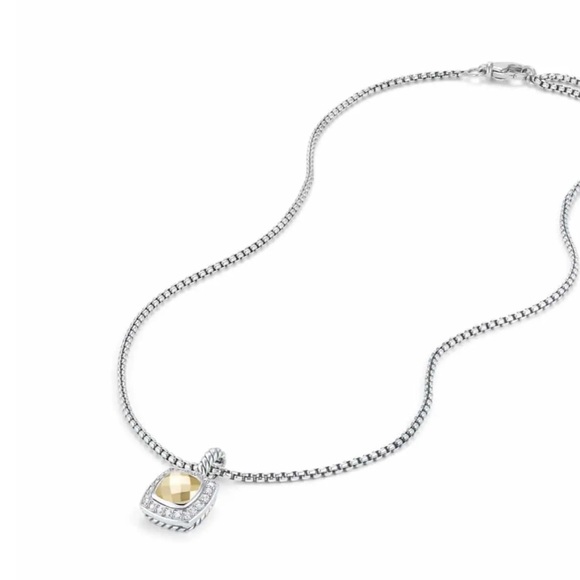 David Yurman Petite Alibion Necklace with Gold Dome & Diamonds - Picture 4 of 8